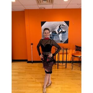 Black and red Latin/rhythm ballroom dance dress